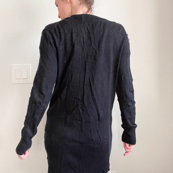 Vintage 2000s Black Oversized Slouchy Cardigan – Mary Kate & Ashley Olsen Vibes - Picture 5 of 7